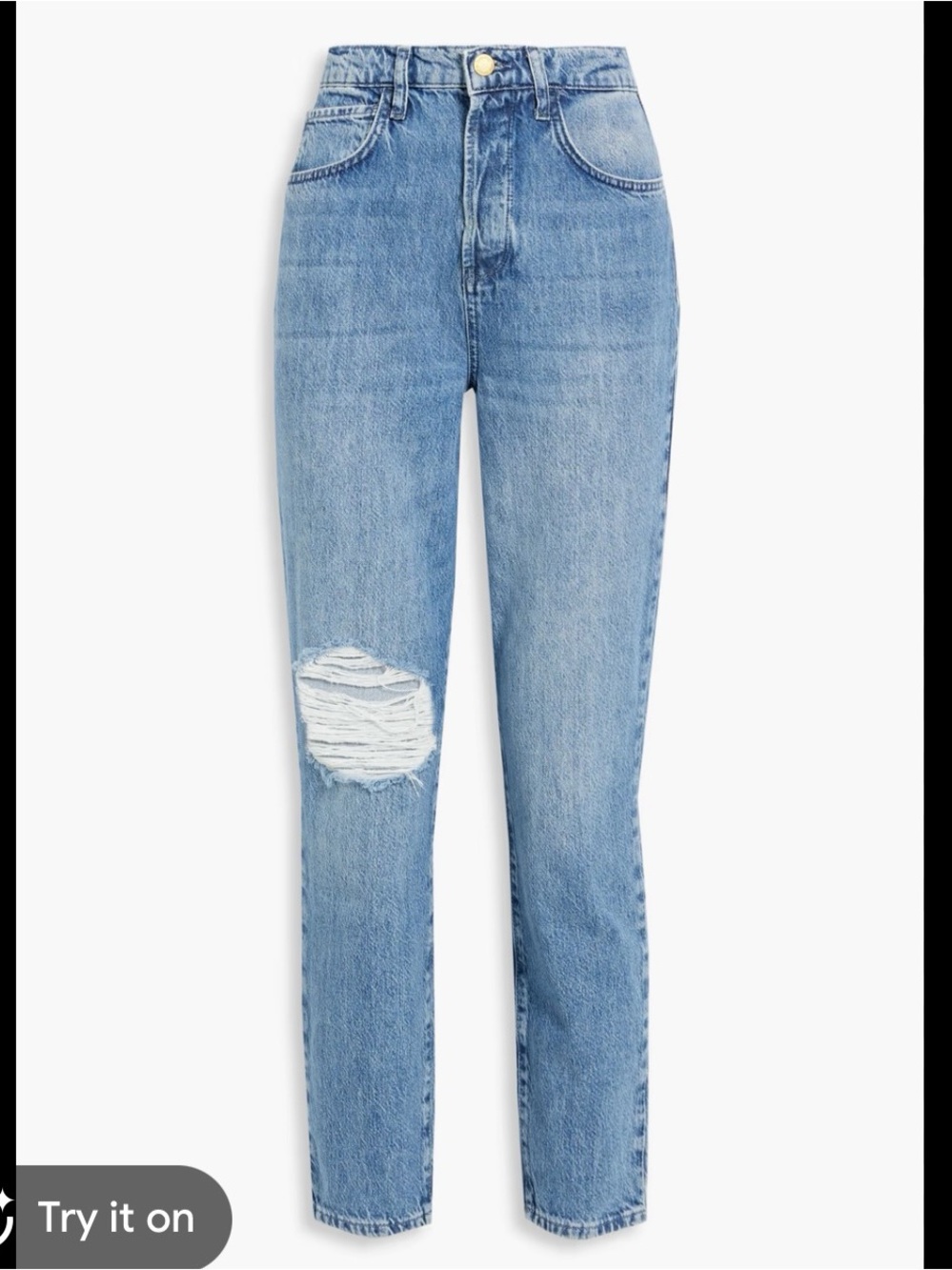 NWT Triarchy Distressed High Rise Straight Leg Jeans